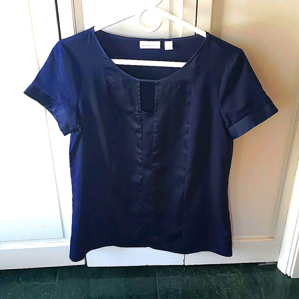 Navy Blue Silky Top